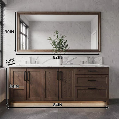 60-96''Modern Freestanding Bathroom Vanity with Double Sinks
