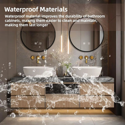 60” – 96” Luxury Textured Bathroom Vanity Includes Above Counter Sinks