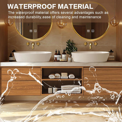 60” – 96” Natural Floating Bathroom Vanity Includes Open Storage Rack & Patterned Countertop