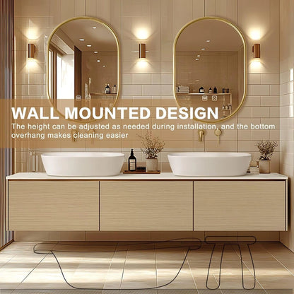 60” - 84” Simple Fashionable Bathroom Vanity Includes Log & Closed Storage Cabinets