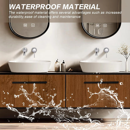 60”- 78” Unique Bathroom Vanity Includes Log Cabinet & Black Frame Mirror