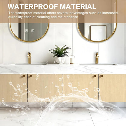 60” - 84” Symmetrical Bathroom Vanity Includes Rock Slab Ceramic Basin