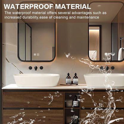 60” - 78” Elegant Log Bathroom Vanity with Hidden Handle & Irregular Smart Mirror