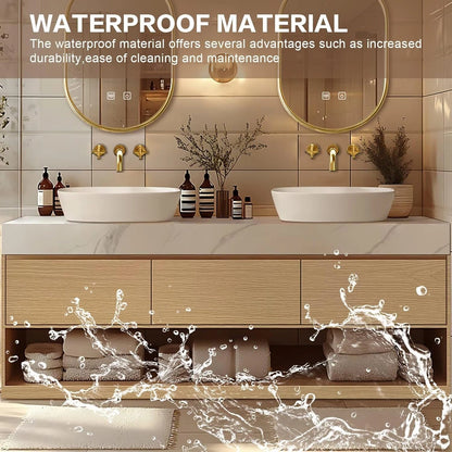 60” - 96” Floor-Standing Bathroom Vanity Includes Solid Wood Open Storage Cabinet