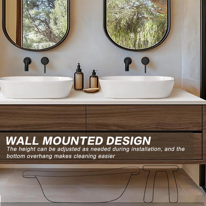 60” - 78” Modern Minimalist Bathroom Vanity Includes Dark Brown Log Drawers