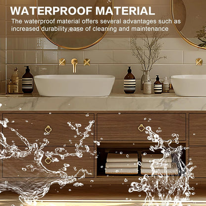 68” - 80” Retro Simple Bathroom Vanity Includes Solid Wood Cabinet & Round Mirror