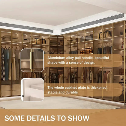 24‘’-94‘’ Modern Wardrobe Includes Transparent and Spacious Storage Space