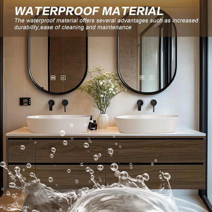 60” - 78” Exquisite Floating Bathroom Vanity Includes Brown Log Cabinet & Irregular Mirror