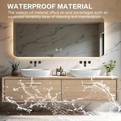 60” - 78” Minimalist Wood Bathroom Vanity Includes Large Storage Space