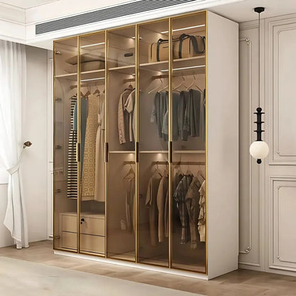 24‘’-94‘’ Modern Wardrobe Includes Transparent and Spacious Storage Space