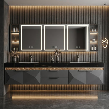 60‘’-96‘’Luxurious Floating Double Sink Vanity