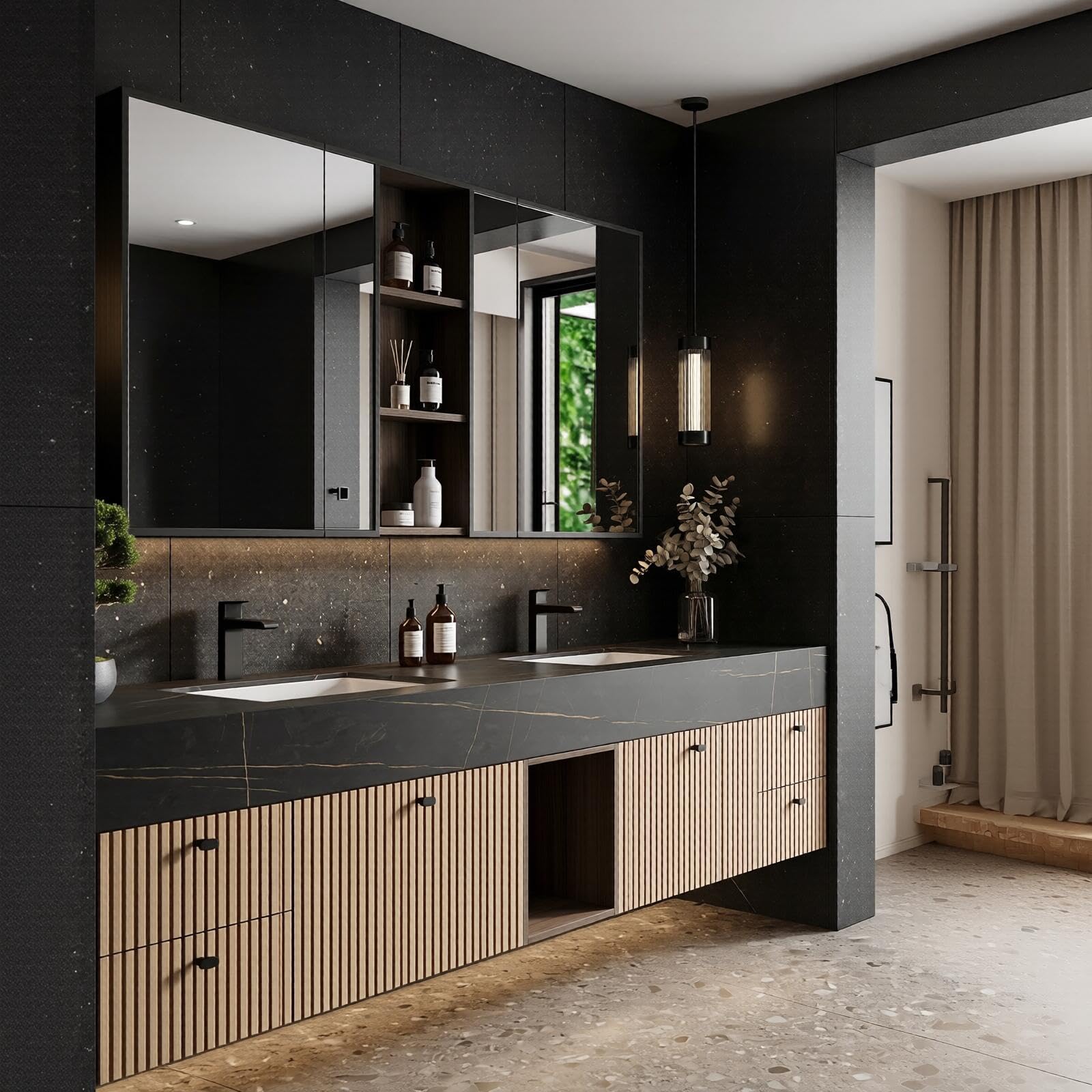 60‘’-96‘’Bathroom Vanity with Sink  Modern Floating Vanity with Sink