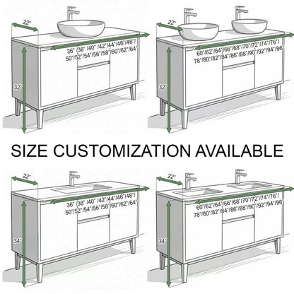 68‘’-96‘’Bathroom Vanity with Sink Modern Solid Wood Double Sink Vanity with Cane Mesh Doors
