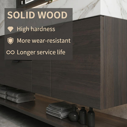 60''-96''Bathroom Vanity with Sink  Modern Floating Vanity with Sink for Dual Basins