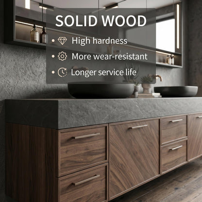 68‘’-96‘’Modern Floating Double Vanity with Dark Stone Top