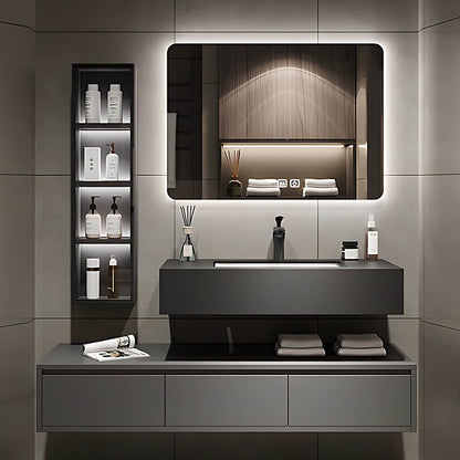 36"- 48" Bathroom Vanity with Multilayer Solid Wood & Marble Countertop and Basin