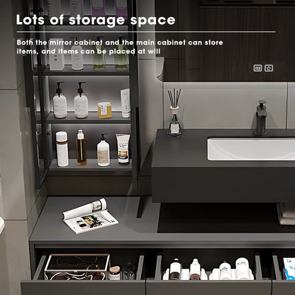 36"- 48" Bathroom Vanity with Multilayer Solid Wood & Marble Countertop and Basin