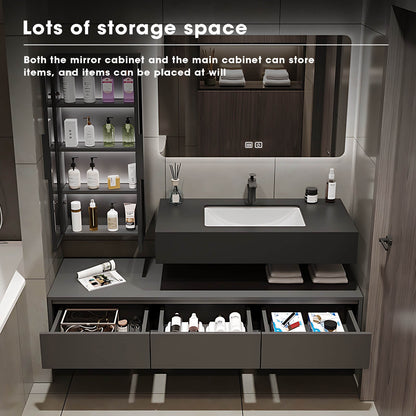 36"- 48" Bathroom Vanity with Multilayer Solid Wood & Marble Countertop and Basin