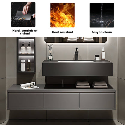 36"- 48" Bathroom Vanity with Multilayer Solid Wood & Marble Countertop and Basin