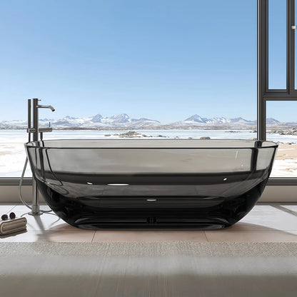 59'' Freestanding Bathtubs with Modern Oval Design,Multiple Colors