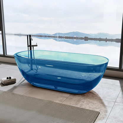 59'' Freestanding Bathtubs with Modern Oval Design,Multiple Colors