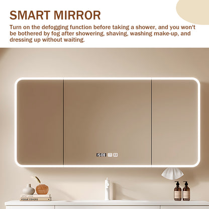 40" - 64"Smart Mirror Cabinet Integrated Countertop Bathroom Cabinet Set
