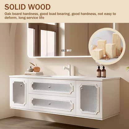 40" - 64"Smart Mirror Cabinet Integrated Countertop Bathroom Cabinet Set