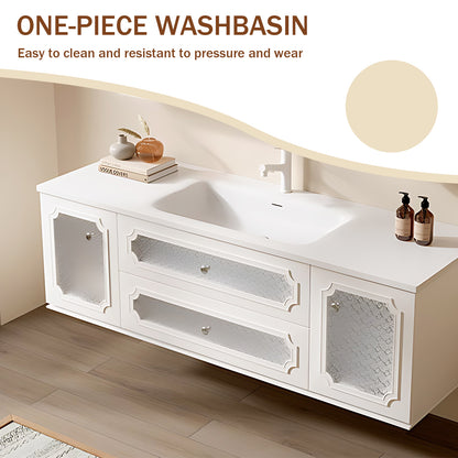 40" - 64"Smart Mirror Cabinet Integrated Countertop Bathroom Cabinet Set