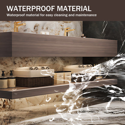 56“ - 78”Modern Style Rock Plate Ceramic Basin Double Sink Bathroom Cabinet Combination