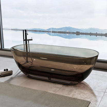 59'' Freestanding Bathtubs with Modern Oval Design,Multiple Colors