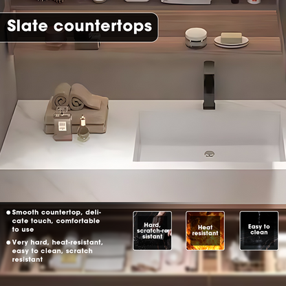 40"- 72" Floating Bathroom Vanity Set with Single Sink and Smart Mirror Cabinet