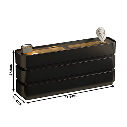 Glass-Top Closet Organizer Black Closet Island