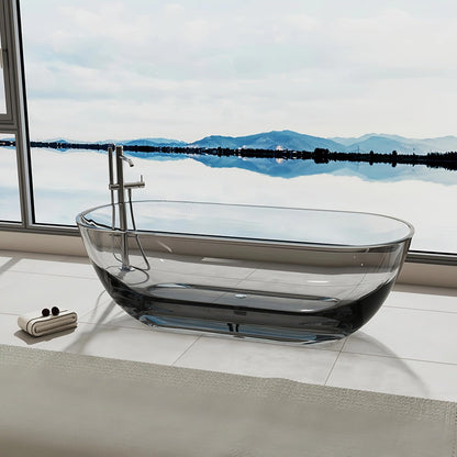 59'' Freestanding Bathtubs with Modern Oval Design,Multiple Colors