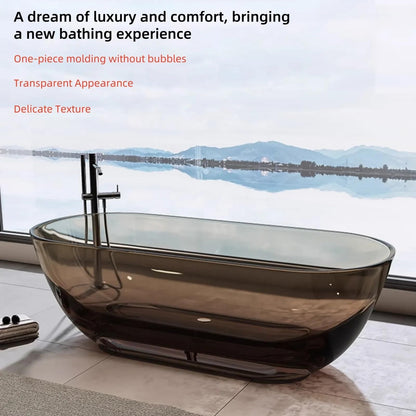 59'' Freestanding Bathtubs with Modern Oval Design,Multiple Colors