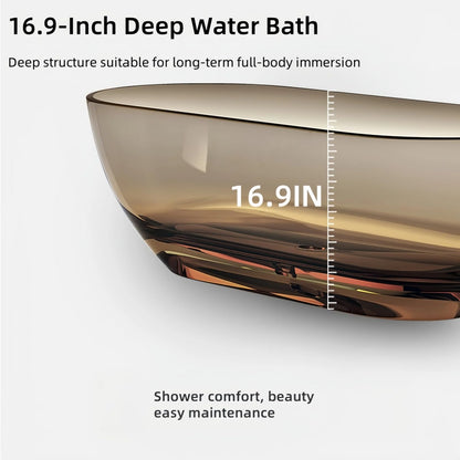 59'' Freestanding Bathtubs with Modern Oval Design,Multiple Colors