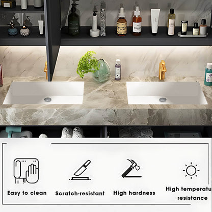 52"- 78" Green Double Sink Bathroom Vanity Set with LED Mirror