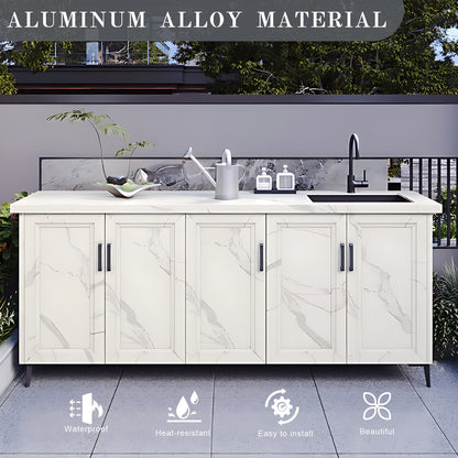 59.05" - 78.74" Outdoor Kitchen Cabinet with Cabinets Including Ceramic Sink