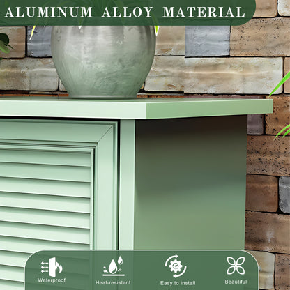 61.02“ Green Aluminum Outdoor Kitchen Stainless Steel Sink Storage Cabinet