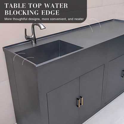 74.8" Outdoor Cabinets with Grey Stainless Steel Painted Technical Panels