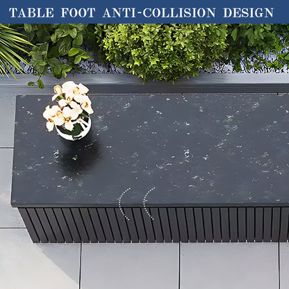 59.06"- 78.74"Outdoor Cabinet with Black Striped Aluminum Doors