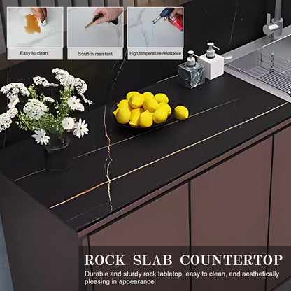 62.99" Outdoor Cabinetry Including Textured Slate Tabletop and Stainless Steel Sink