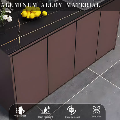 62.99" Outdoor Cabinetry Including Textured Slate Tabletop and Stainless Steel Sink