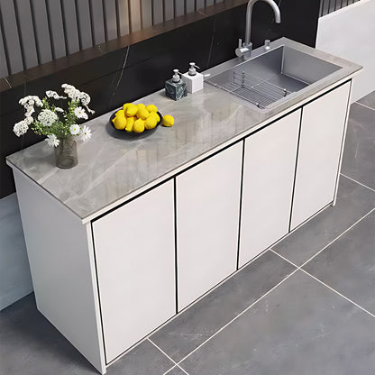 62.99" Outdoor Cabinetry Including Textured Slate Tabletop and Stainless Steel Sink