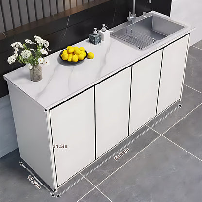 62.99" Outdoor Cabinetry Including Textured Slate Tabletop and Stainless Steel Sink