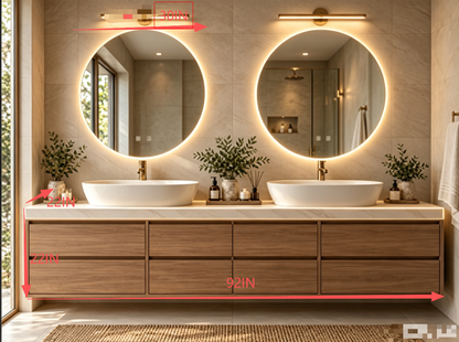 68” - 96” Modern Exquisite Bathroom Vanity with Double Sinks