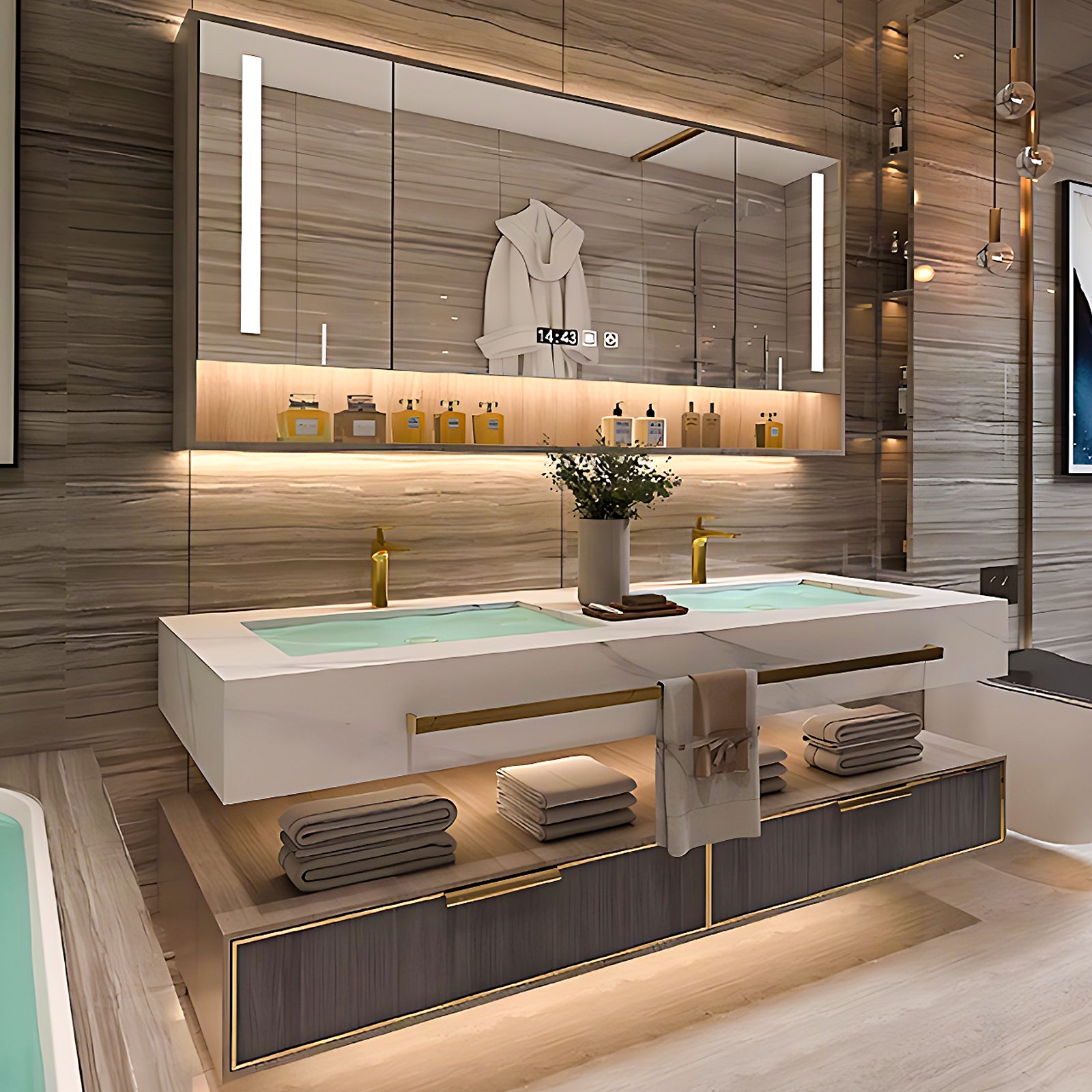 Open Bathroom Vanity With Sink