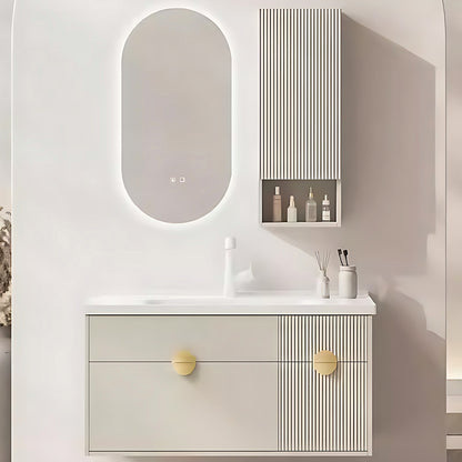 36"- 44" Bathroom Vanity Set with Illuminated Defogging Mirror,  Cabinet and Integrated Sink