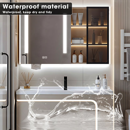 36"- 60"Bathroom Vanity Set with Intelligent Defogging Mirror, Glass Door Cabinet and Sink