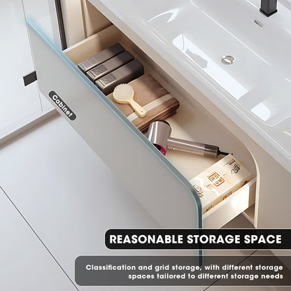 36"- 60"Bathroom Vanity Set with Intelligent Defogging Mirror, Glass Door Cabinet and Sink