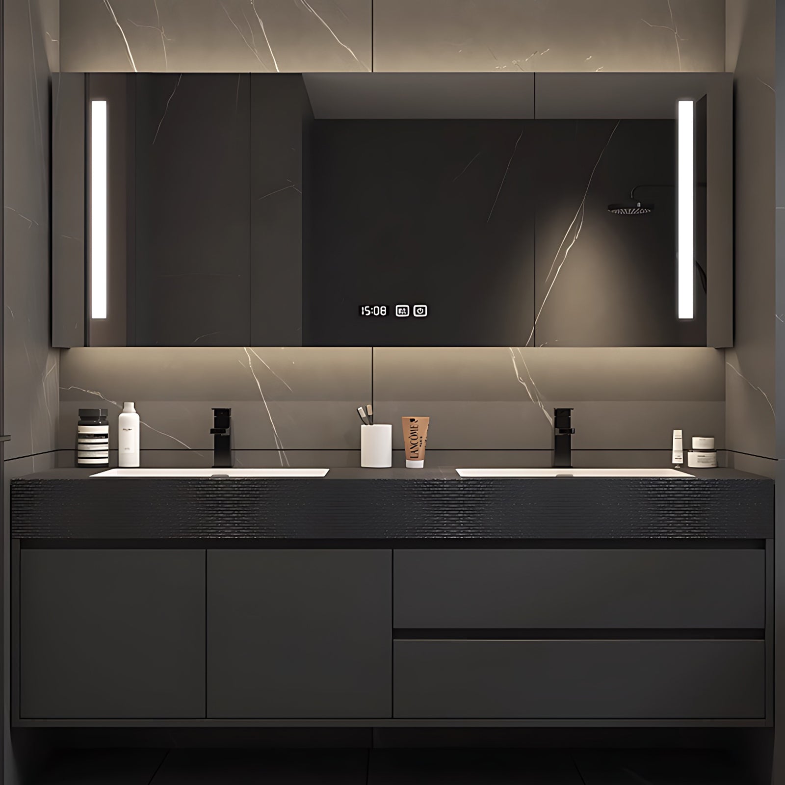 36"- 78" Bathroom Vanity Set with Smart LED Mirror and Basin